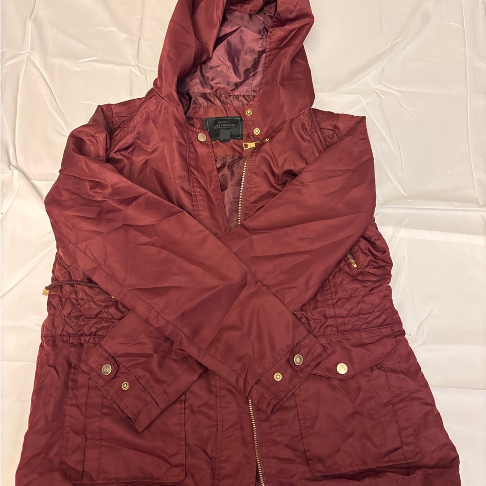 Burgundy Hooded Jacket